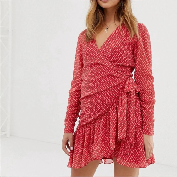 ALL SAINTS heart chiffon wrap dress (Size S) - Picture 4 of 13